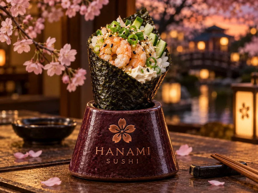 Temaki Ebi Pétala Rosa
